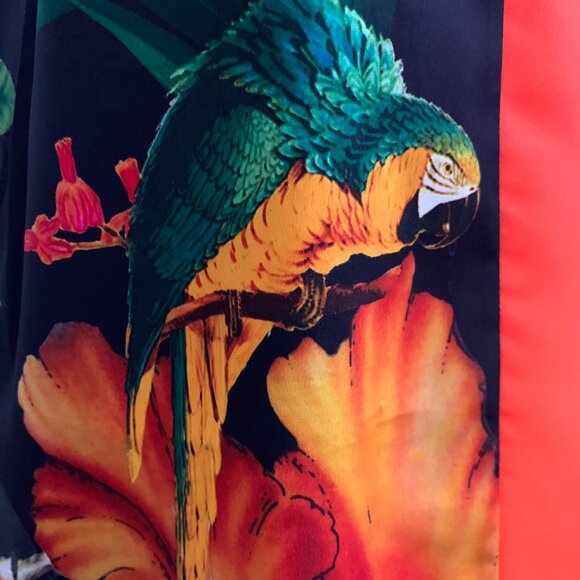 Ted Baker London Orange Toucan Tropical Print Dress Small Medium - Picture 4 of 12